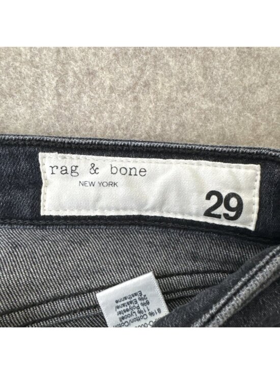 Rag Bone Cate Flare Jeans Womens 29 Charcoal Stripe Mid Rise Ankle Cropped Raw - Picture 3 of 16